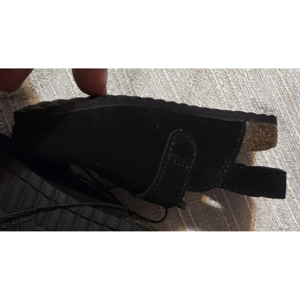 Cat & Jack Toddler Berlin Buckle Clog Black Faux Suede Slingback Sandals Size 6